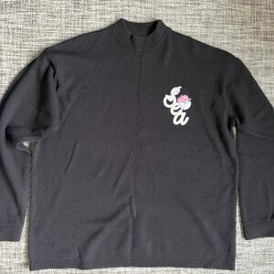 Rare Malbon Golf x WDS Wind and Sea Mockneck Acrylic Wool Knit Sweater Black XL